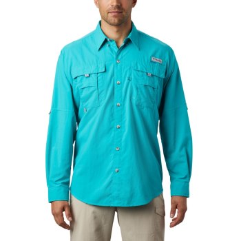 Columbia Overhemd Heren, PFG Bahama II Long Sleeve LichtTurquoise, 75KHTNGWJ